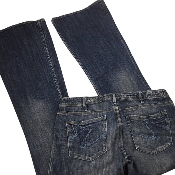 Silver Jeans Isabel Flare Flared Long Tall Women's 31 x 35 Blue Denim Mid Rise - Picture 1 of 8
